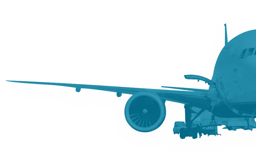 Large commercial aircraft undergoing preventive maintenance—hero image for Reliability Academy training on aviation and asset reliability